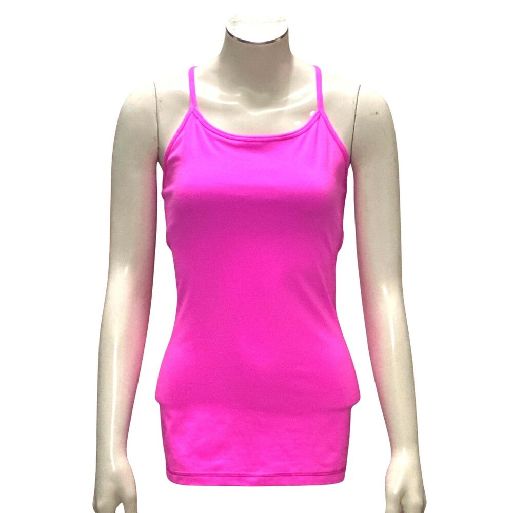 Lululemon IVIVVA Athletica Pink Racerback Tank Top Polyester Lycra Blend Active